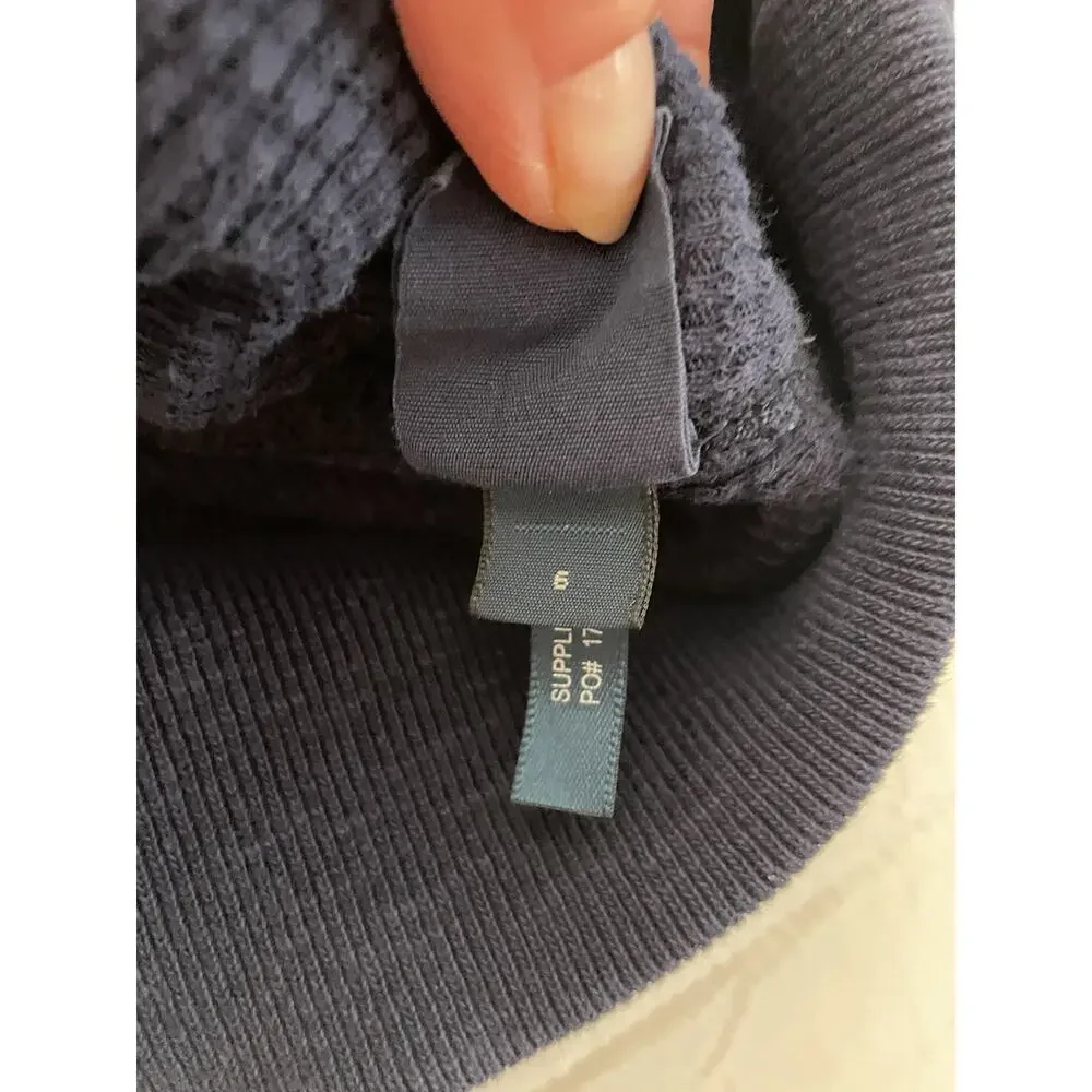 Polo Ralph Lauren Men’s Large Navy Blue Fleece Crewneck Sweatshirt Pony Logo